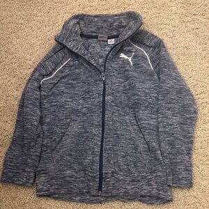 Puma Kids Heathered Blue Zip-Up Jacket